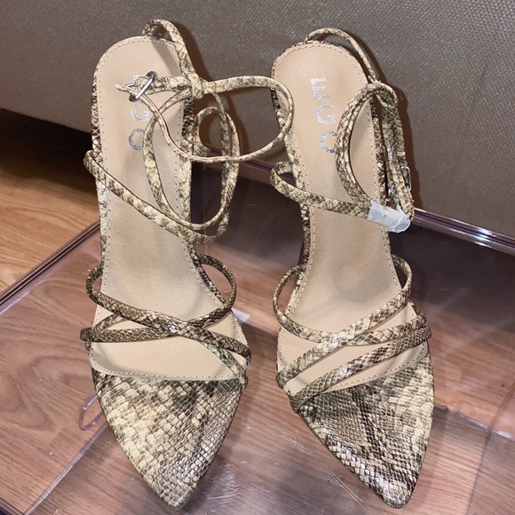 Nude Snake Print Heels - Picture 3 of 6